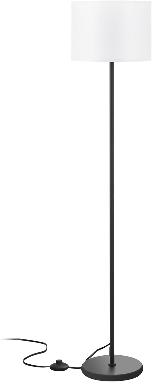 Lámpara de pie moderna de diseño simple con pantalla blanca e inter...