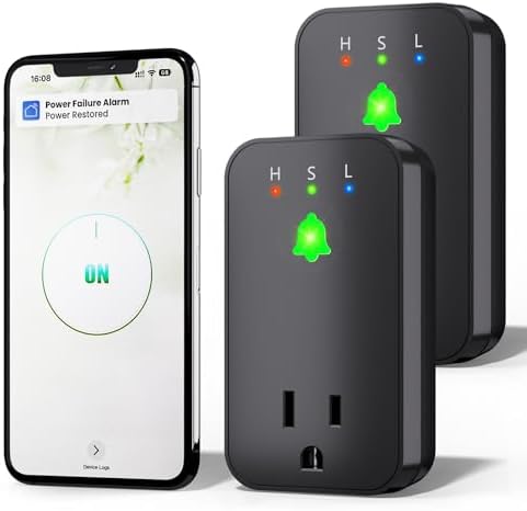 Alarma de falla de energía WiFi, paquete de 2 alarmas inteligentes...