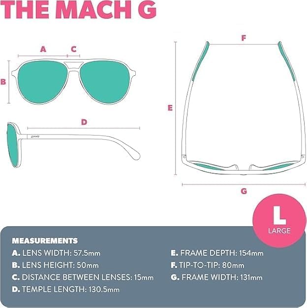 goodr Gafas de sol polarizadas Mach G para mujer y hombre | Marco d...