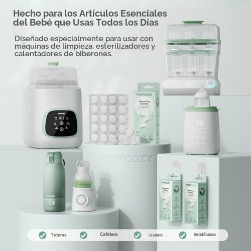 Momcozy Calentador de botellas Nutri y tabletas descalcificadoras o...