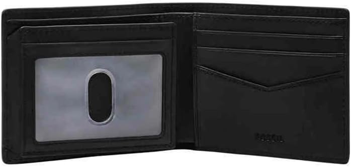Fossil Billetera plegable de cuero para hombre con ventana de ident...