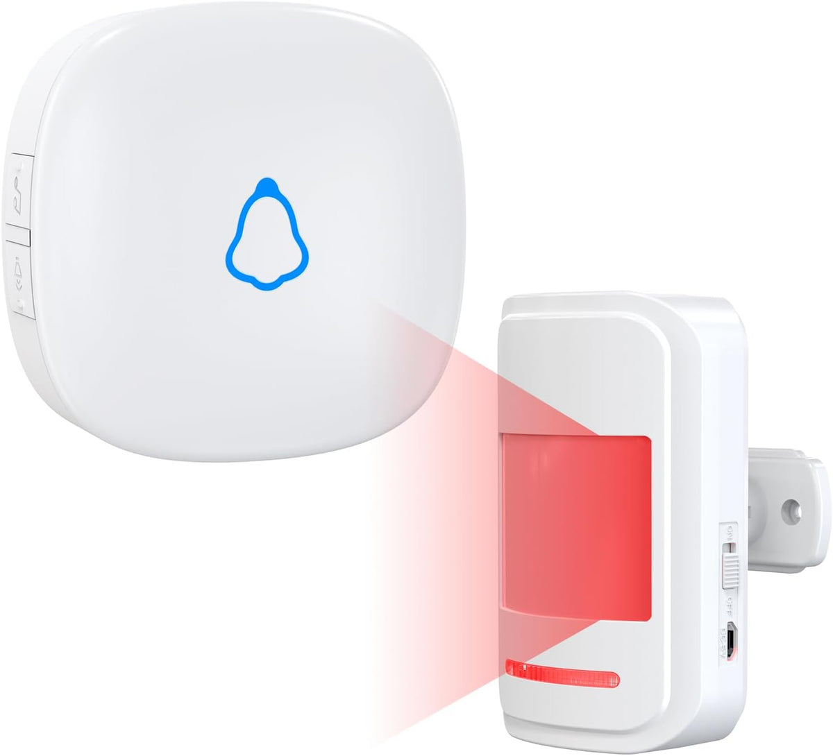 METAK - Timbre de puerta con sensor de movimiento, alarma inalámbri...