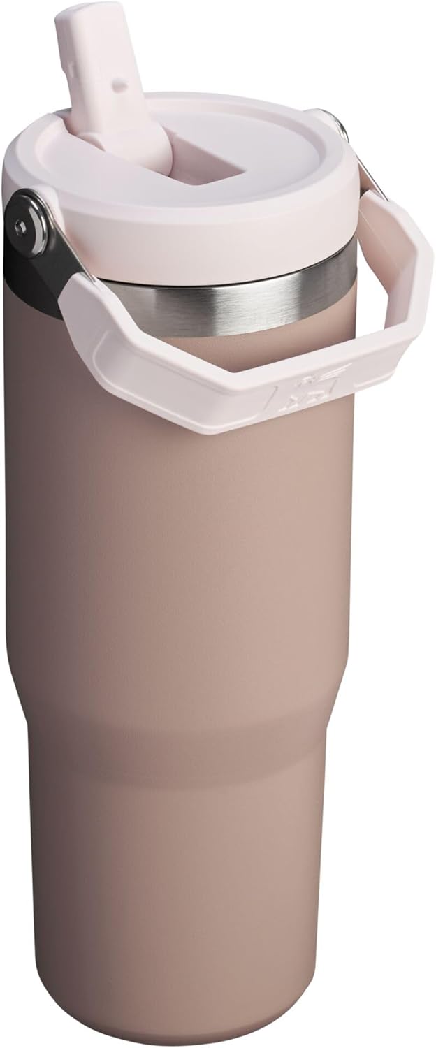 Stanley IceFlow - Vaso con pajilla abatible con asa, 30 onzas, tapa...