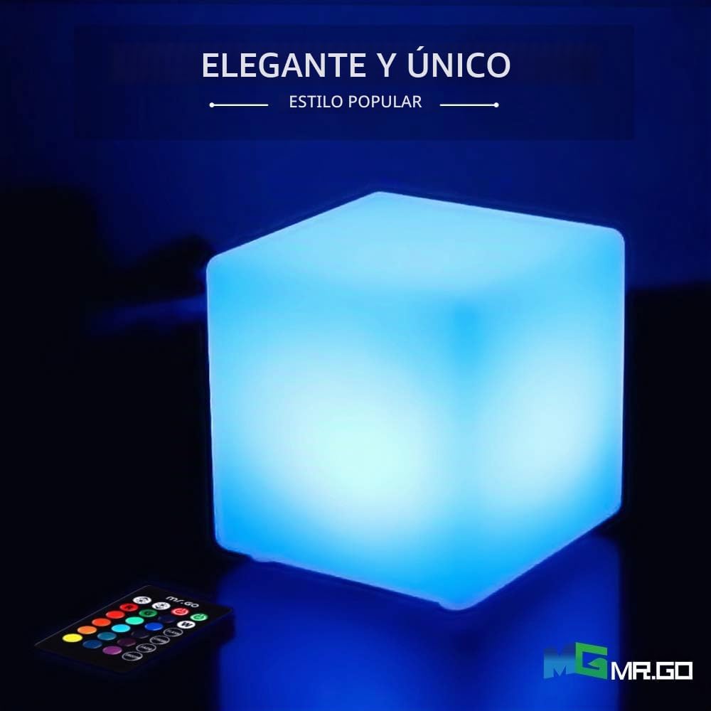 Cubo de luz LED recargable y impermeable, para interiores y exterio...