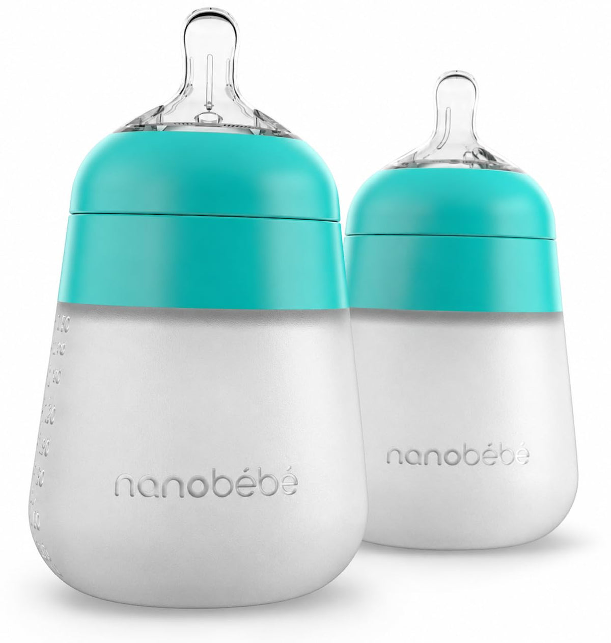 Nanobebe - Biberón de silicona flexible, anticólicos, sensación nat...