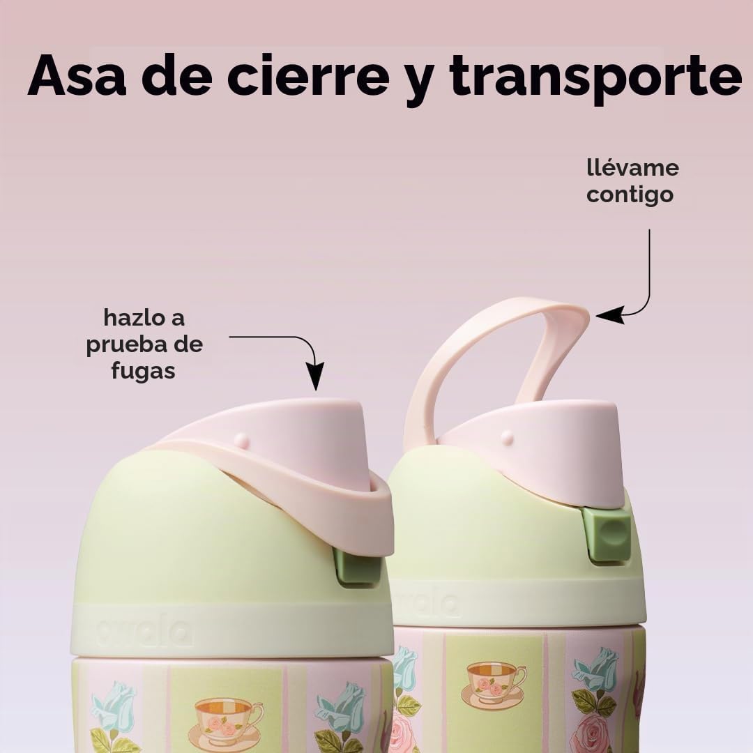 Owala FreeSip - Botella de agua de acero inoxidable para niños, 16...