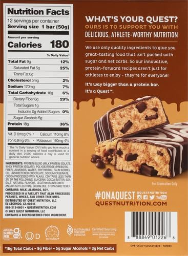 Quest Nutrition - Barras de proteína de masa de galletas con chispa...