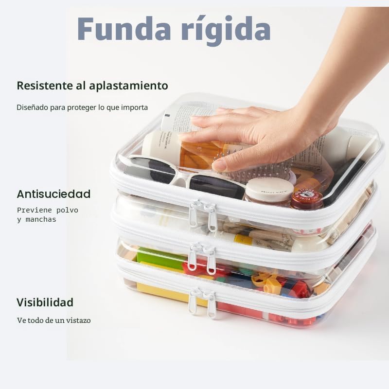 WELPIRT - Bolsas transparentes con cremallera rígida, bolsas transp...