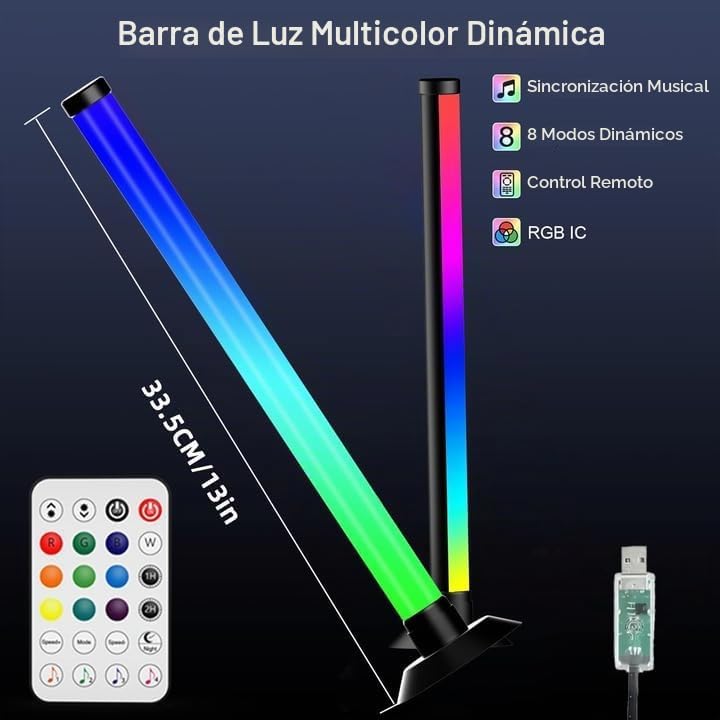 NBBUFF IC+RGBW - Barra de luz LED alimentada por USB con aplicación...