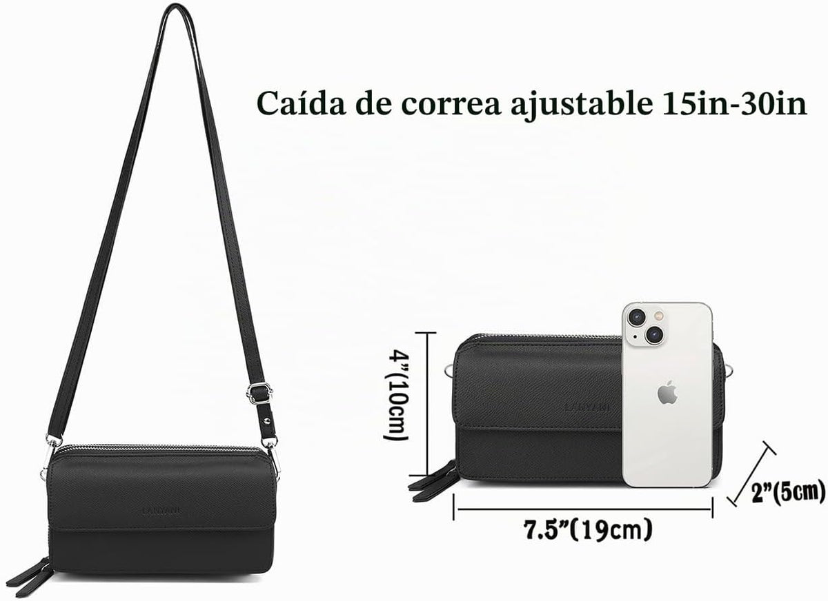 Lanyani Cartera Cruzada RFID con Correa de Muñeca y Bolsillo para T...