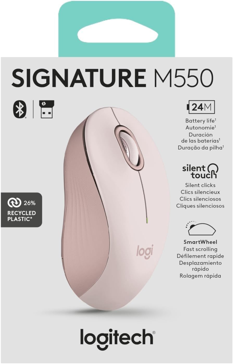 Logitech Signature M550 - Ratón inalámbrico para manos pequeñas a m...