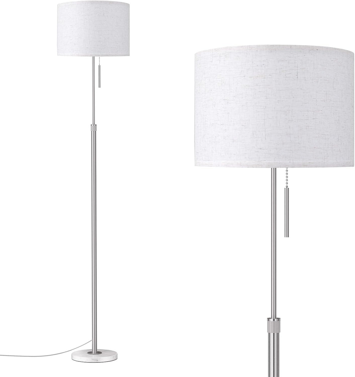 Ambimall Lámpara de pie moderna ajustable en altura, base de mármol...