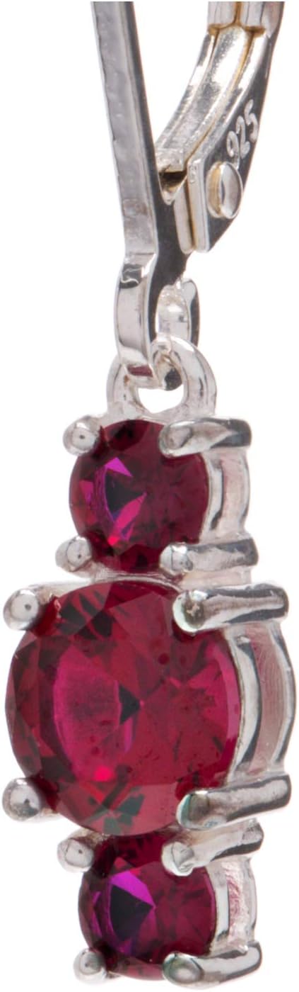 Amazon Essentials Aretes colgantes de plata esterlina con piedras p...
