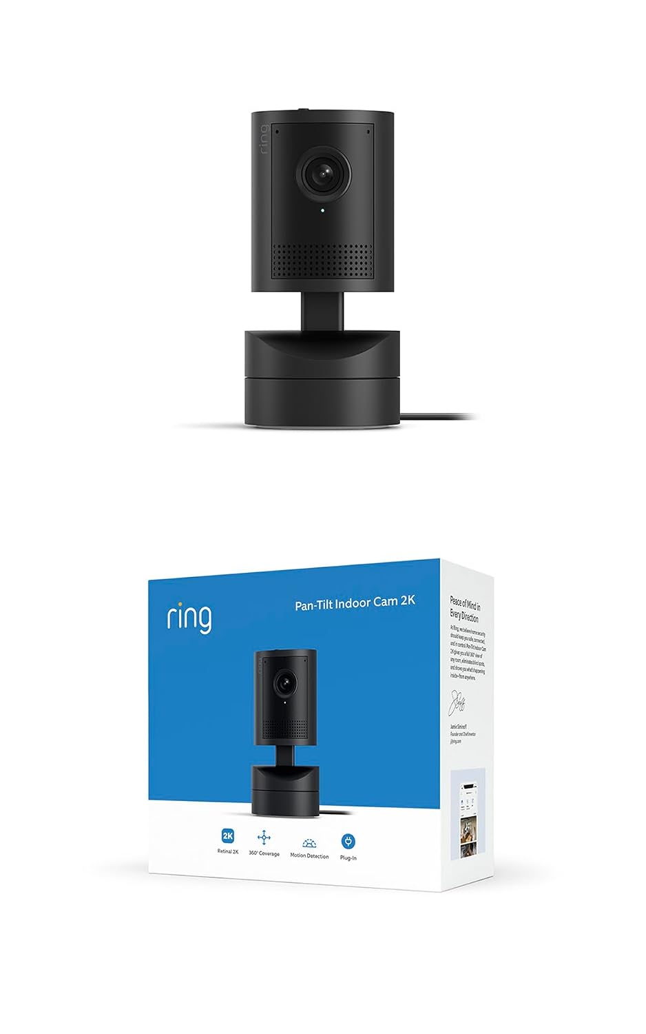 Cámara para interiores con movimiento 2K Ring y enchufe (último mod...
