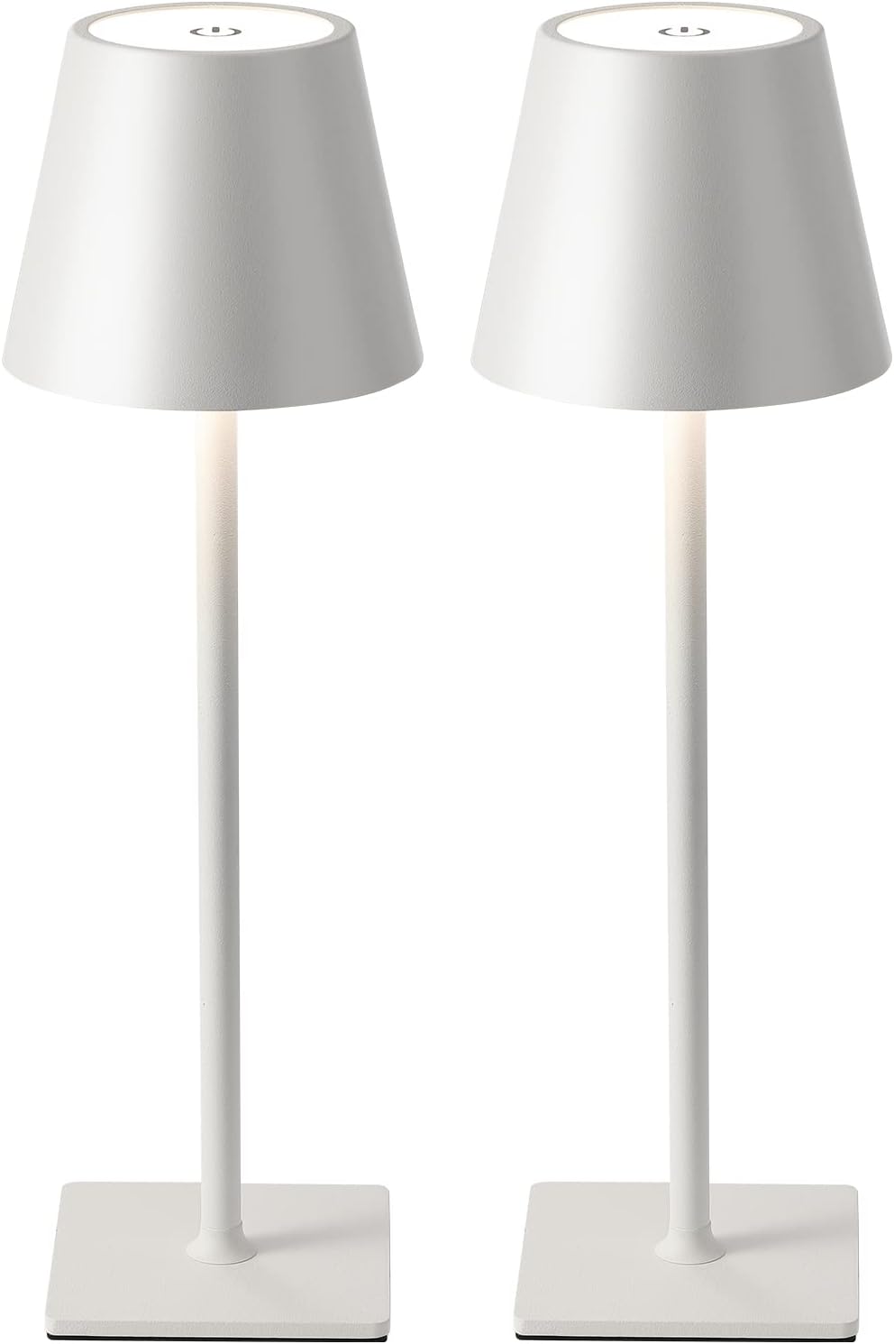 KDG Paquete de 2 lámparas de mesa blancas inalámbricas, lámparas de...