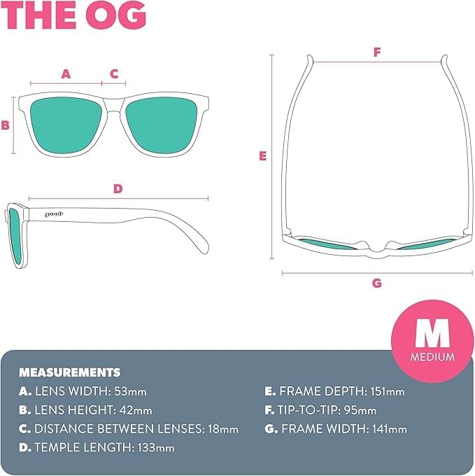 Goodr OG Gafas de sol polarizadas para mujeres y hombres | Ajuste m...