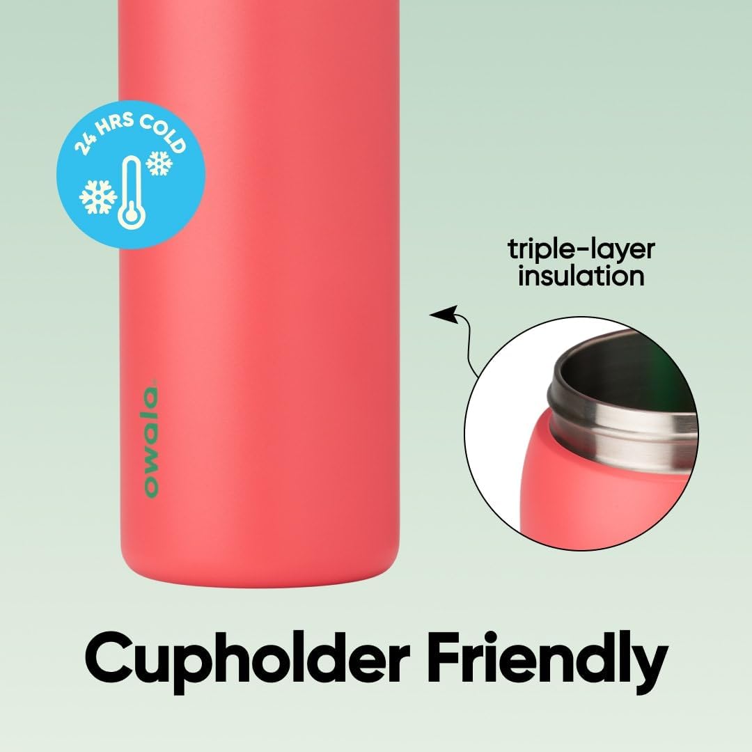 Owala FreeSip - Botella de agua de acero inoxidable, 32 onzas, camp...