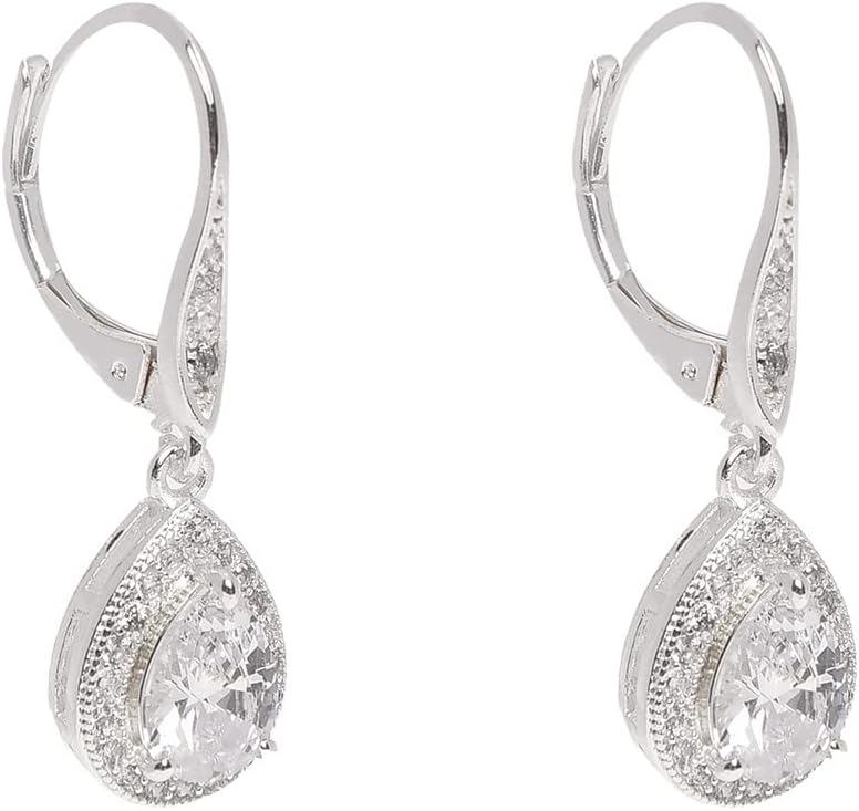 Anne Klein Pendientes de cristal para mujer, joyería de moda llamat...