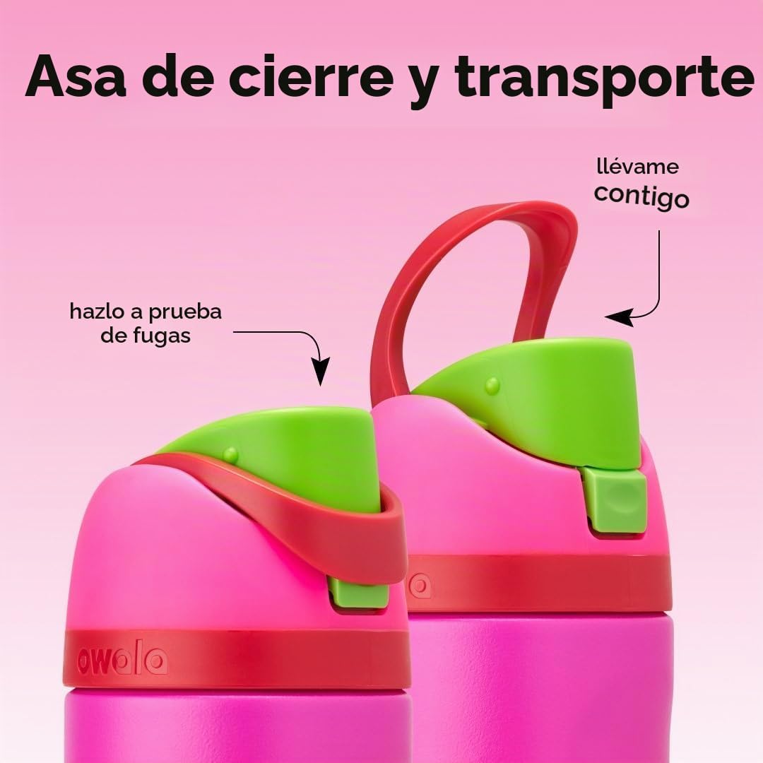 Owala FreeSip - Botella de agua de acero inoxidable para niños, 16...