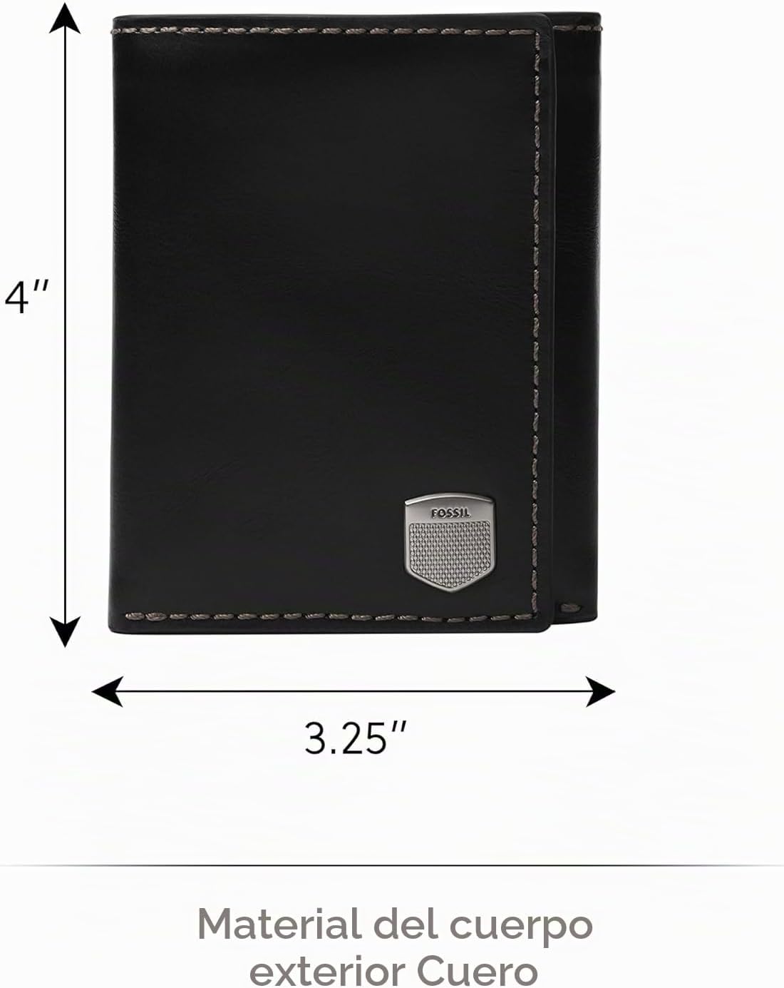 Fossil Billetera para hombre, billetera triple de cuero Hayes para...