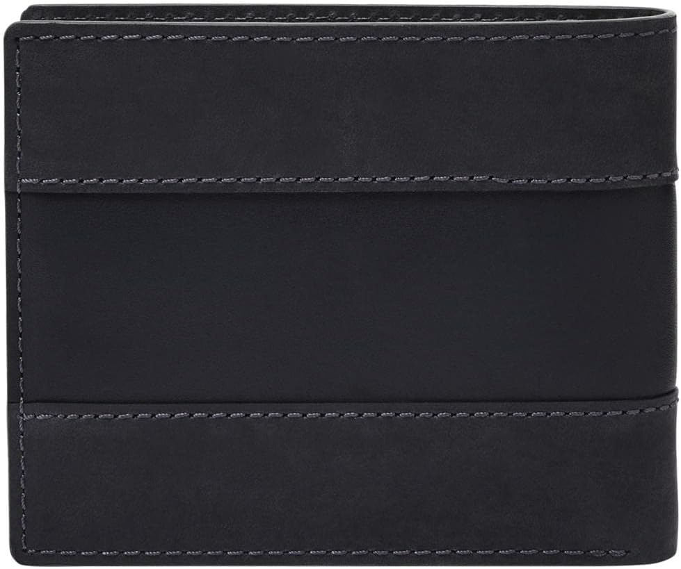 Fossil - Cartera plegable de cuero para hombre con ventana abatible...