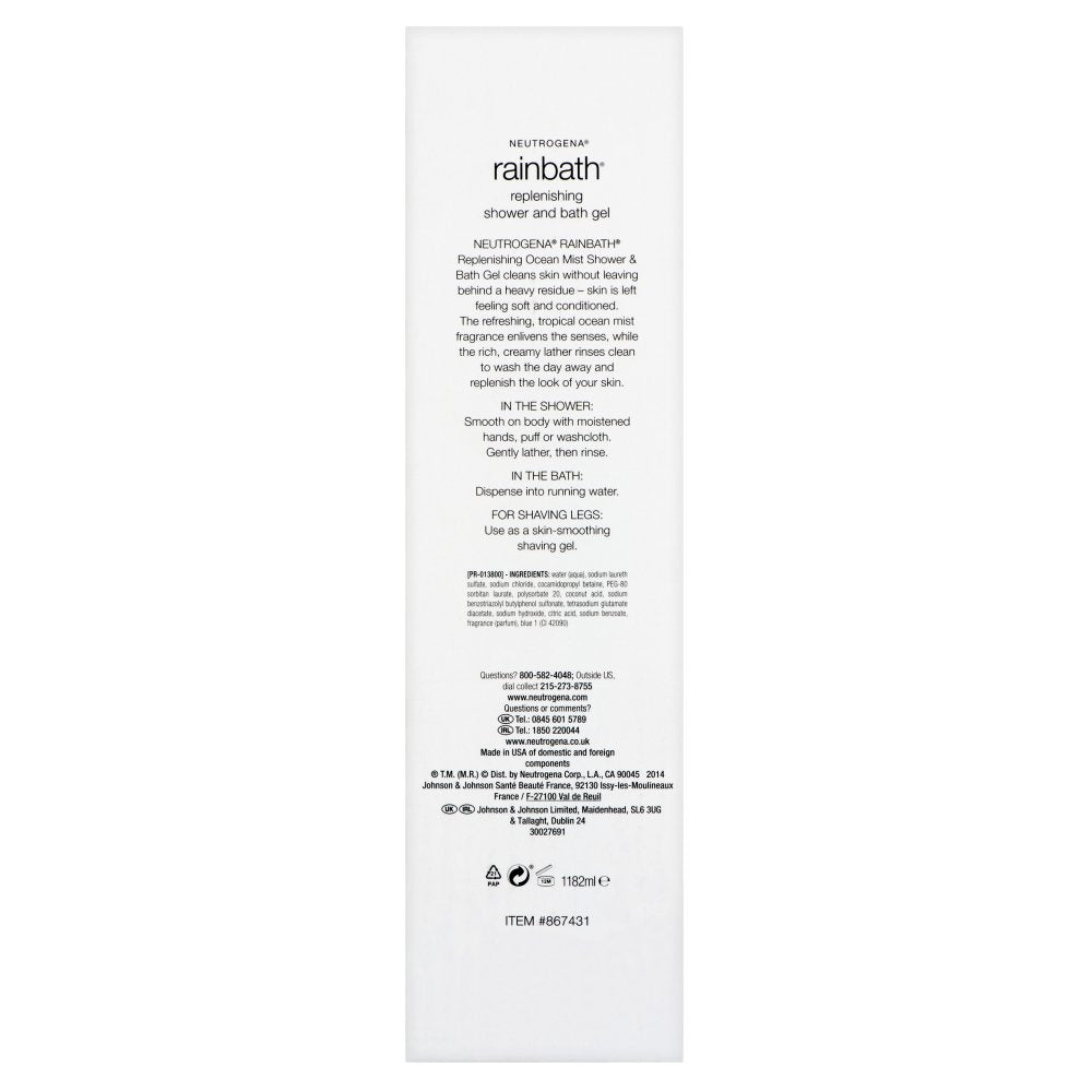 Gel de reabastecimiento Neutrogena Rainbath para ducha y baño, bris...