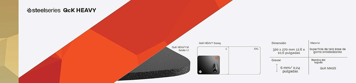 SteelSeries QcK Alfombrilla de Gaming para Mouse - Tela Gruesa Medi...