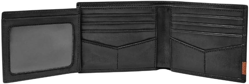 Fossil Billetera plegable de cuero para hombre con ventana de ident...