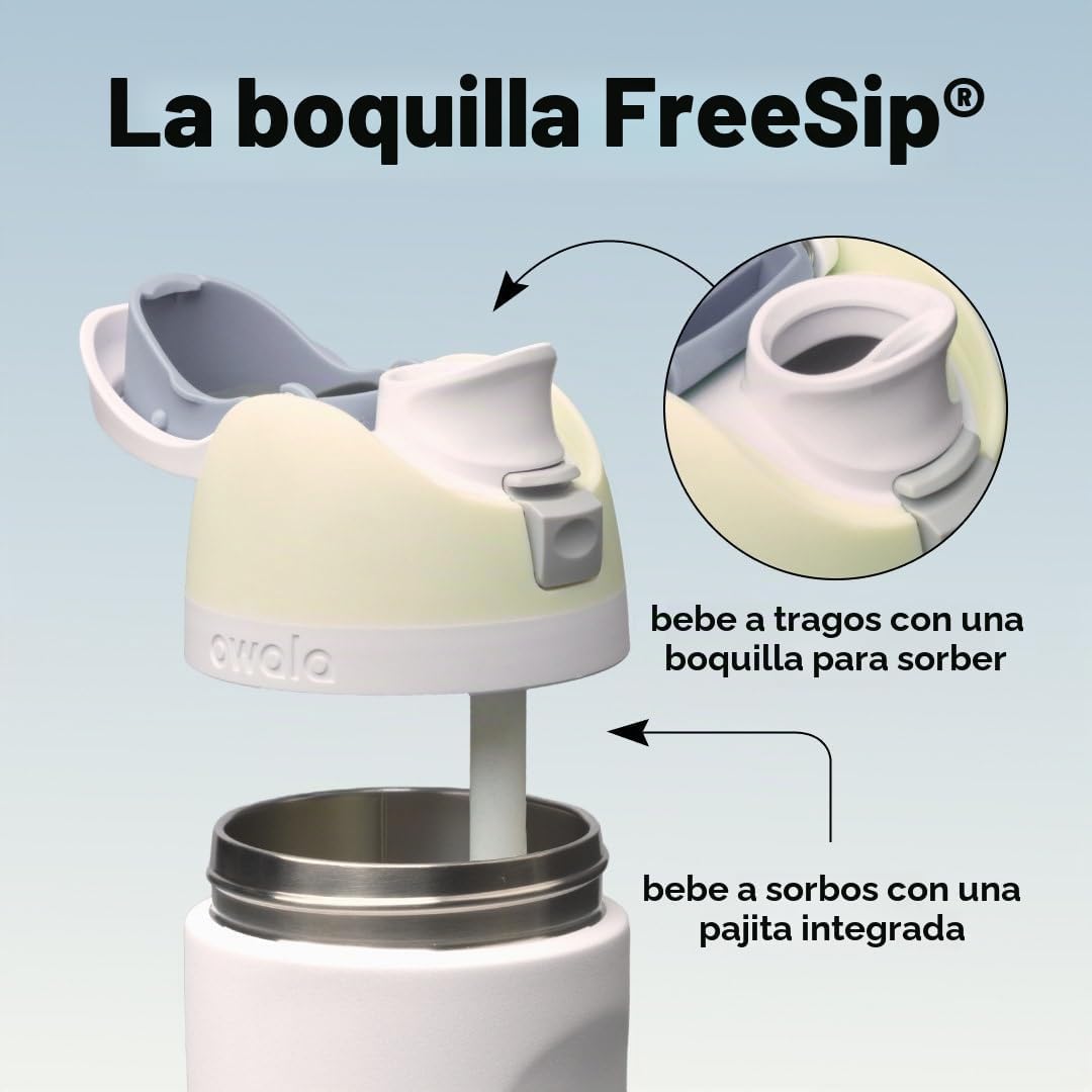 Owala FreeSip - Botella de agua de acero inoxidable de 24 oz Iced B...