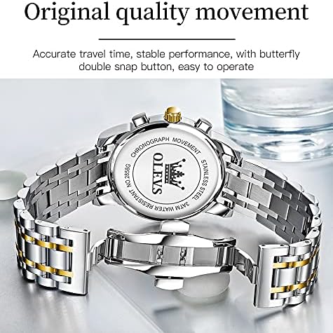 OLEVS Relojes para hombre Relojes de cronógrafo de fácil lectura lu...