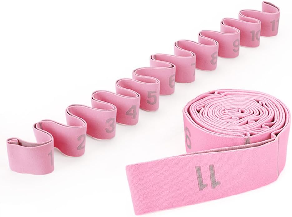 Paquete de 2 correas de yoga con 11 bucles, bandas elásticas ajusta...