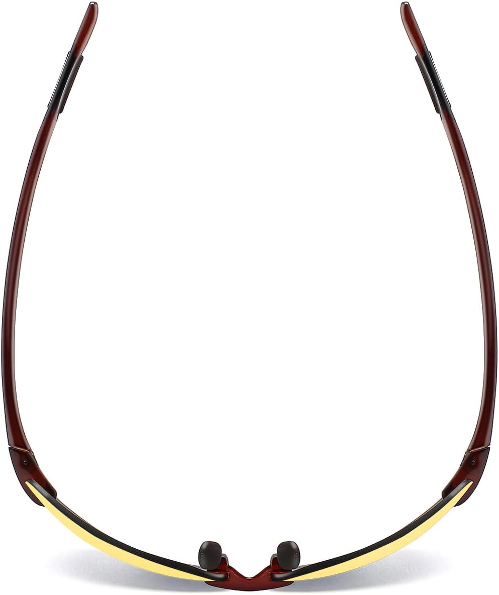 JULI Gafas de sol deportivas para hombres y mujeres, marco Tr90 sin...
