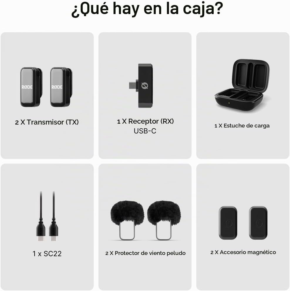 RØDE Wireless Micro - Micrófono inalámbrico compacto, dos micrófono...