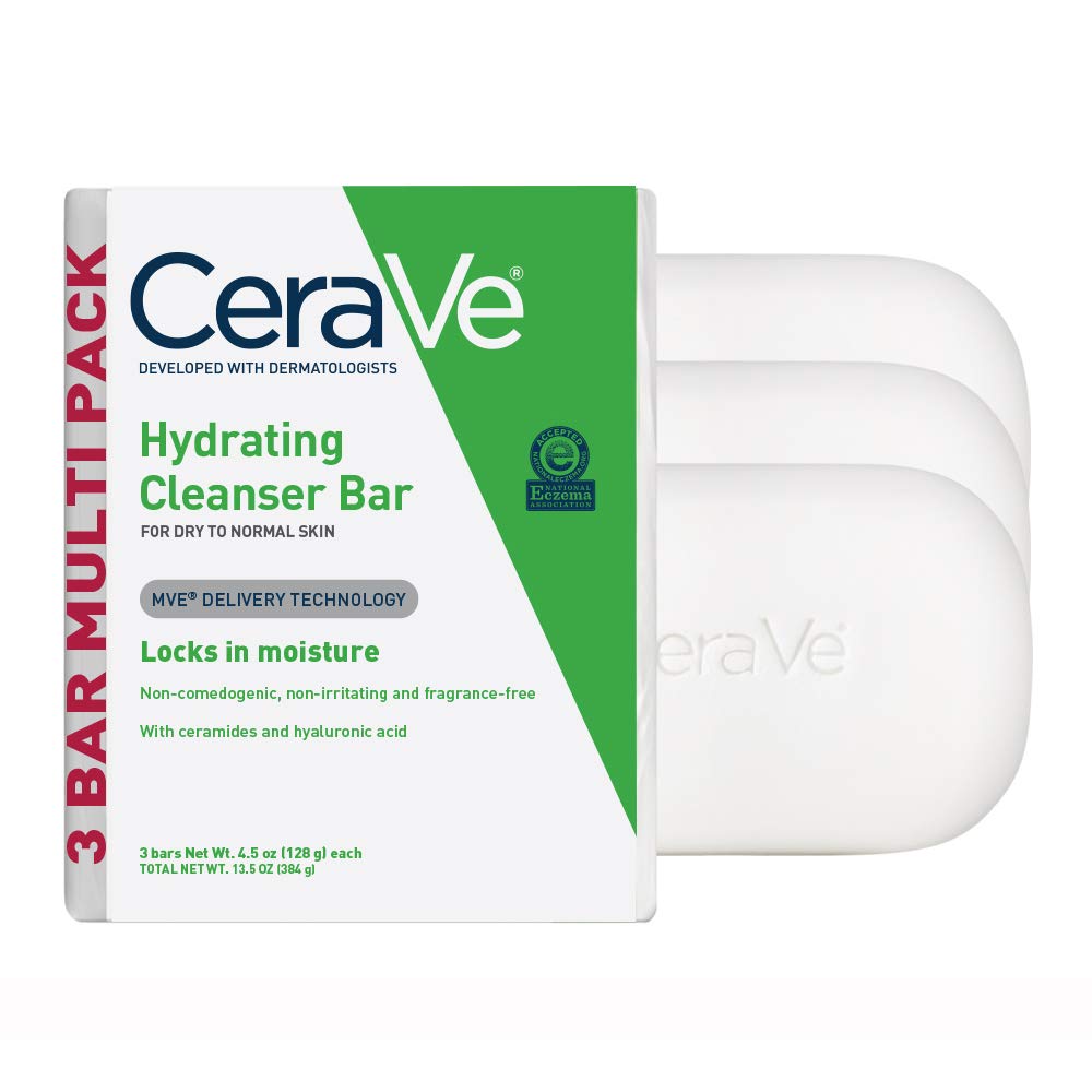 Barra de Limpieza Hidratante CeraVe, Limpiador Corporal y Facial Si...