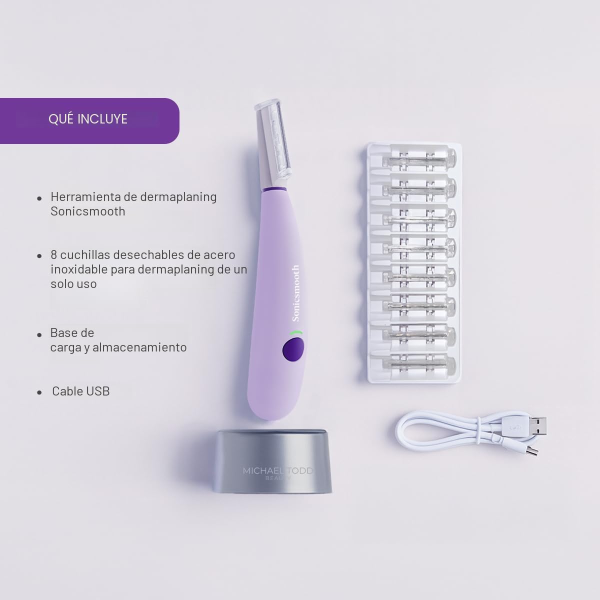 Michael Todd Beauty Sonicsmooth Dermaplane Razor para la cara de la...