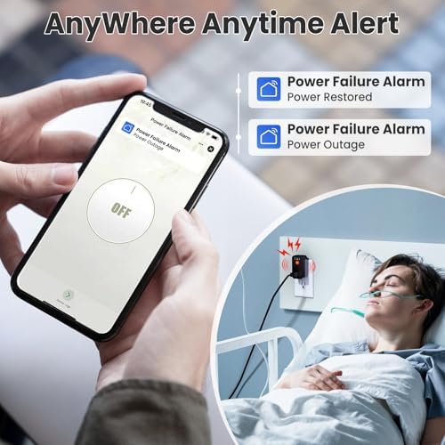 Alarma de falla de energía WiFi, paquete de 2 alarmas inteligentes...