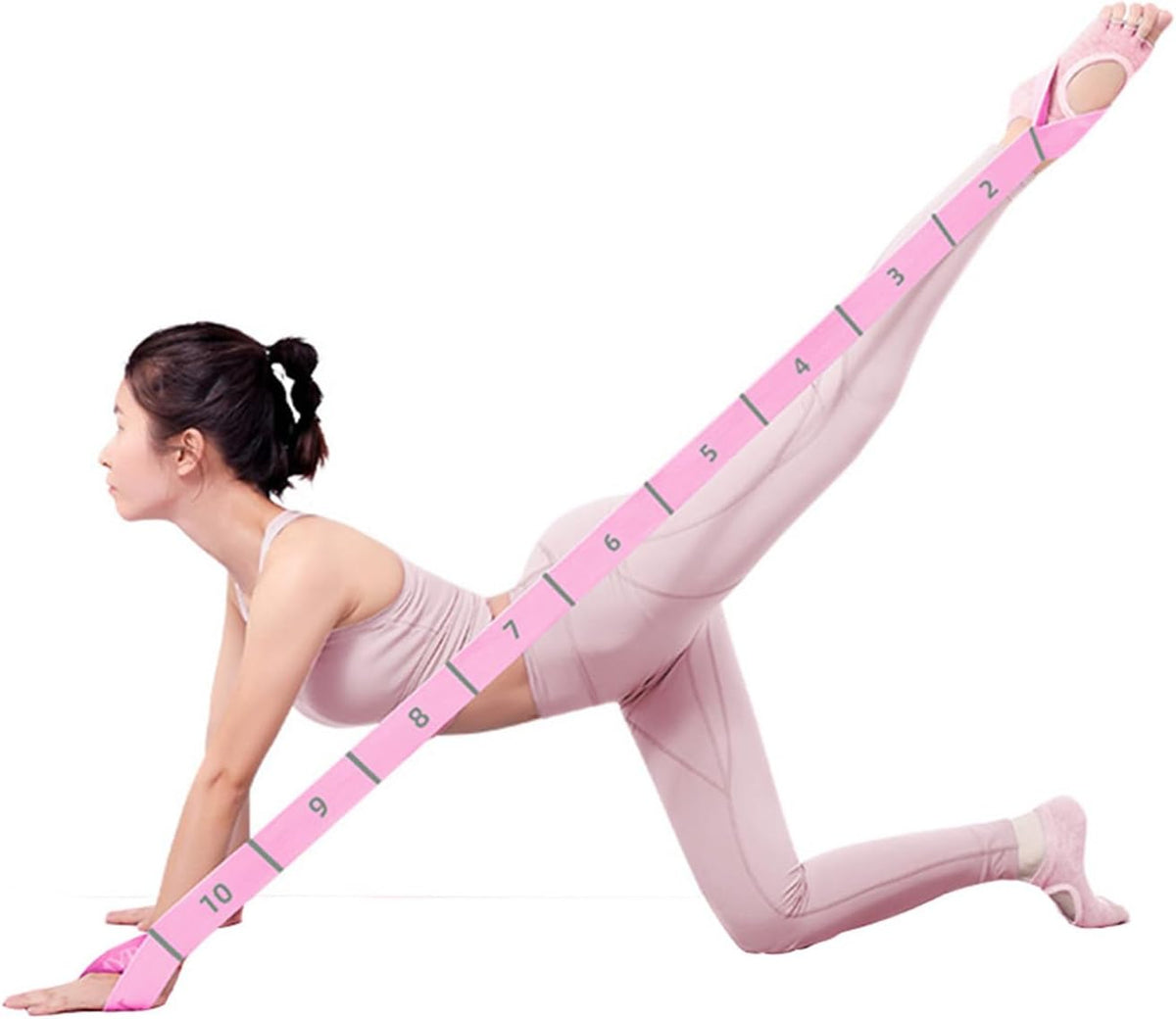 Paquete de 2 correas de yoga con 11 bucles, bandas elásticas ajusta...