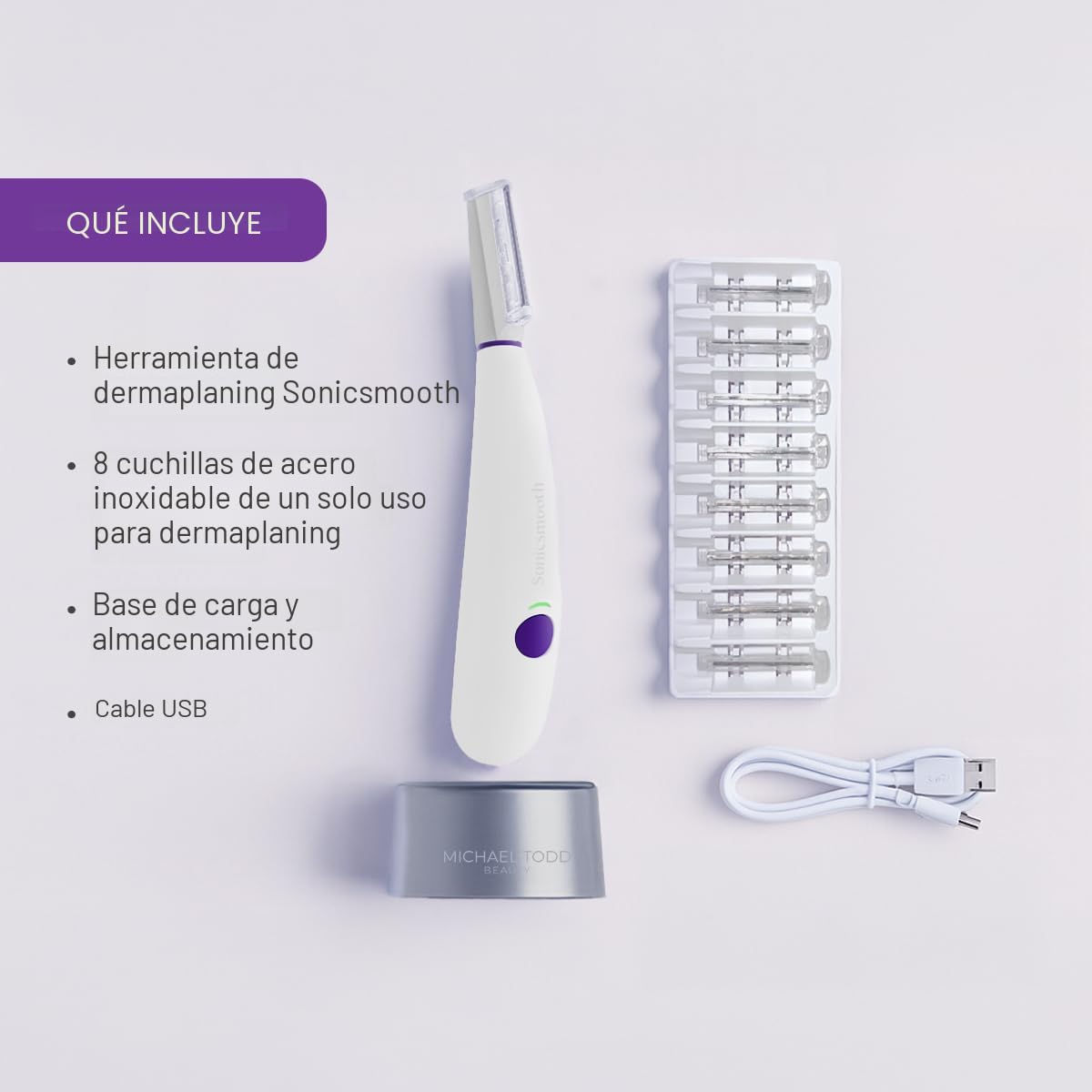 Michael Todd Beauty Sonicsmooth Dermaplane Razor para la cara de la...