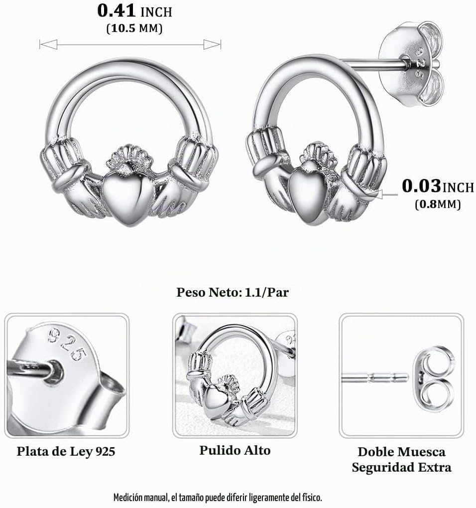 ChicSilver Pendientes celtas para mujer de plata de ley hipoalergén...