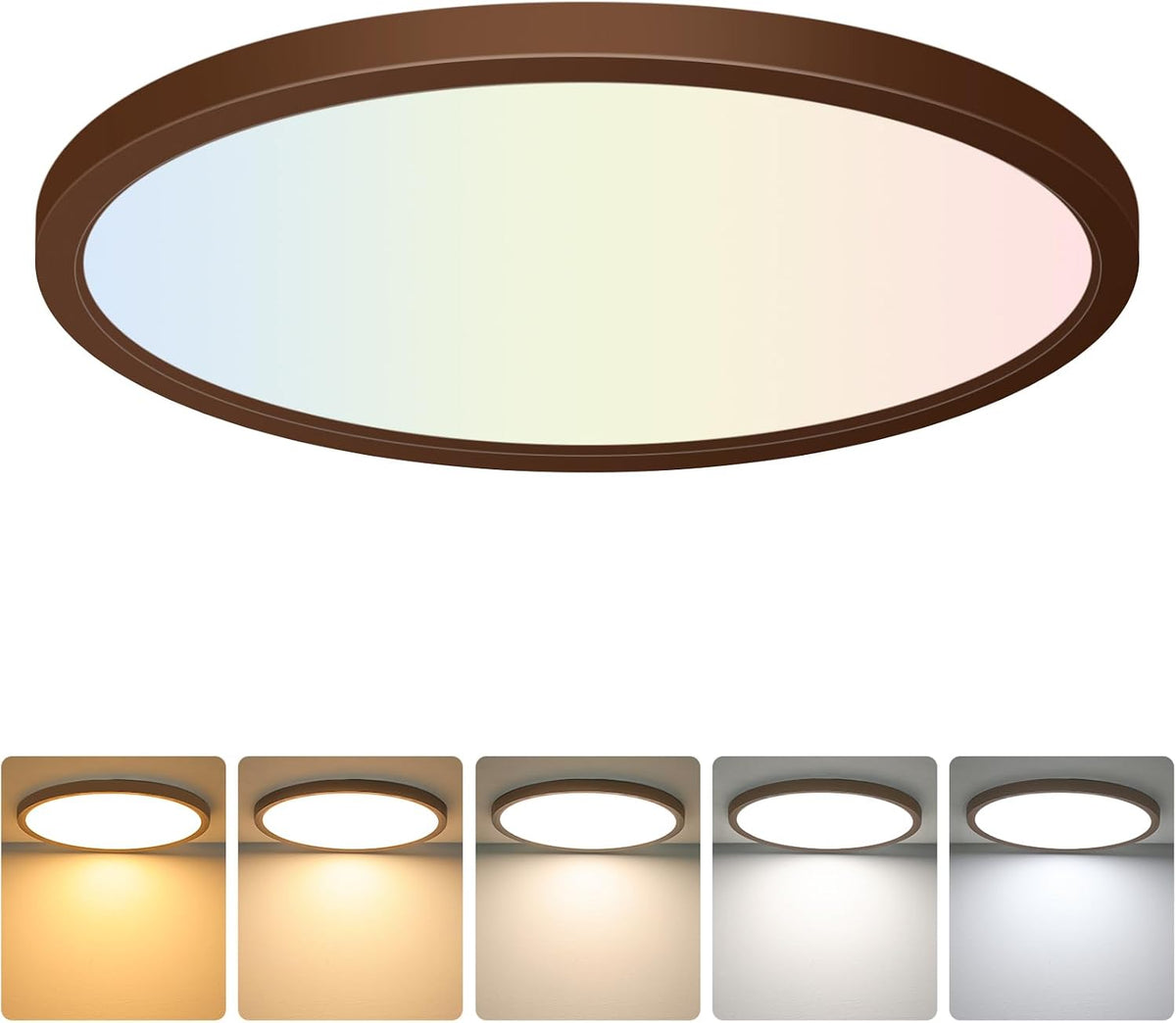 Brightever Lámpara LED de techo empotrada bronce aceitado, 24 W, 32...