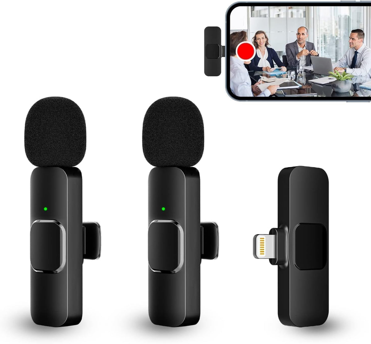PQRQP Micrófono Lavalier Inalámbrico Dual para iPhone, iPad, Videoc...