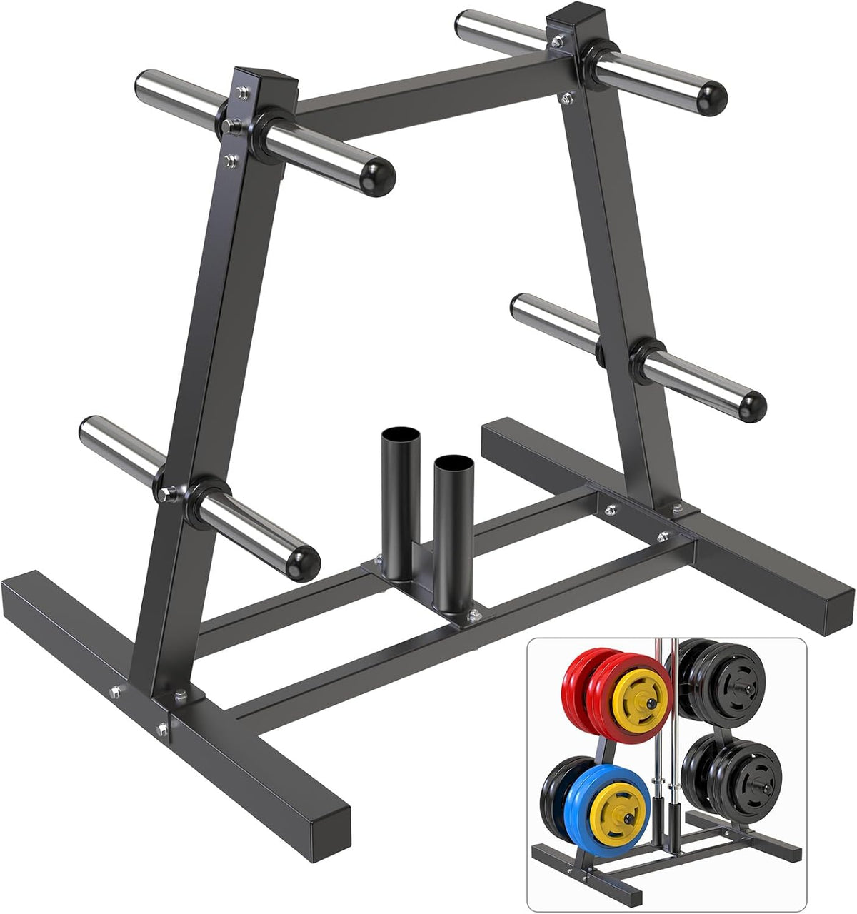 Kipika Soporte para árbol de placas de pesas, soporte para pesas de...