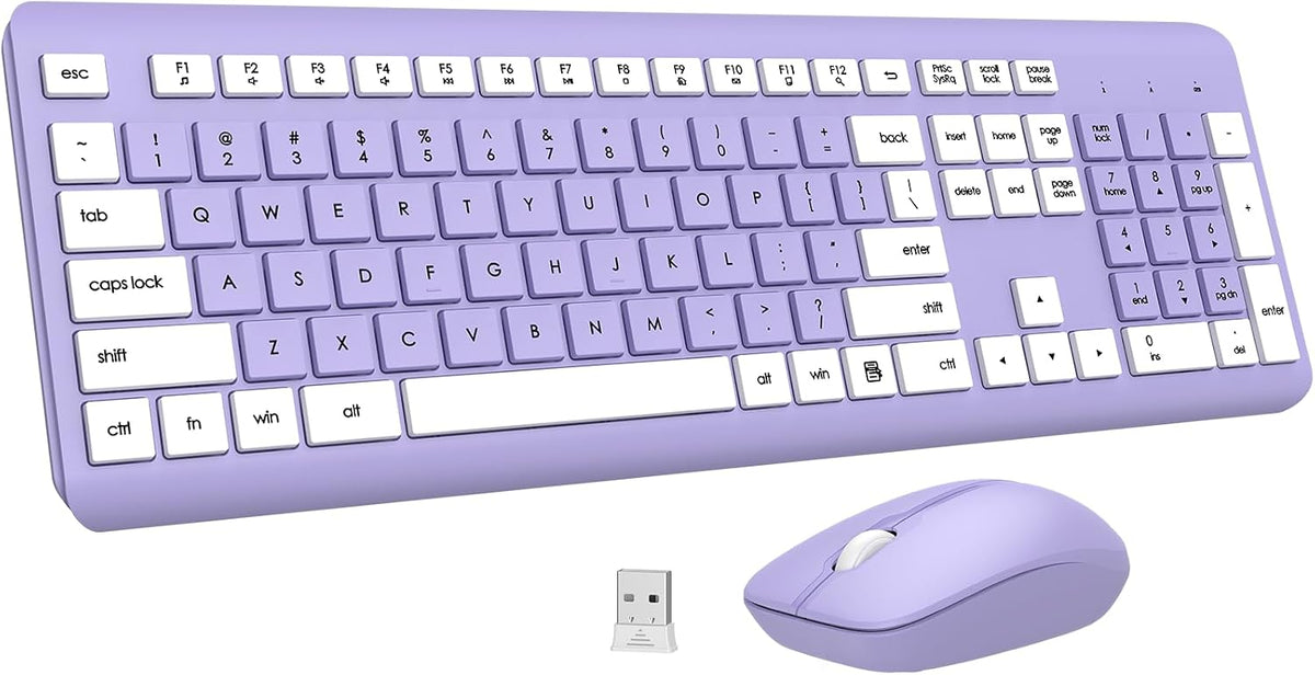 Combo de teclado y mouse inalámbricos, teclado ergonómico silencios...