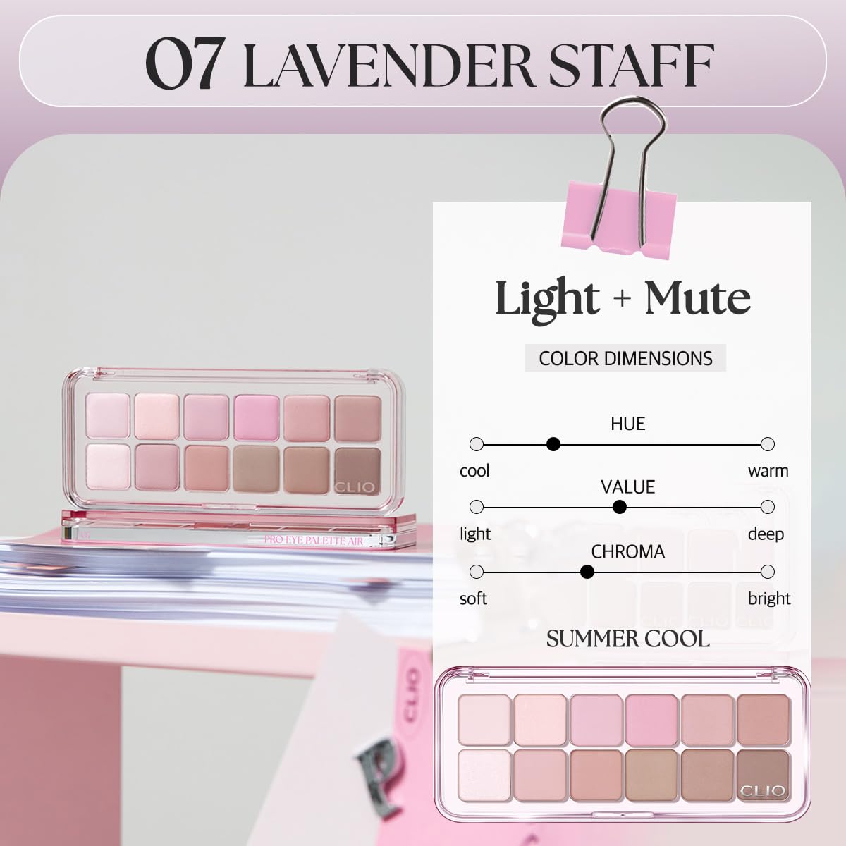 CLIO Pro - Paleta de ojos de aire, sombra de ojos portátil de 12 co...