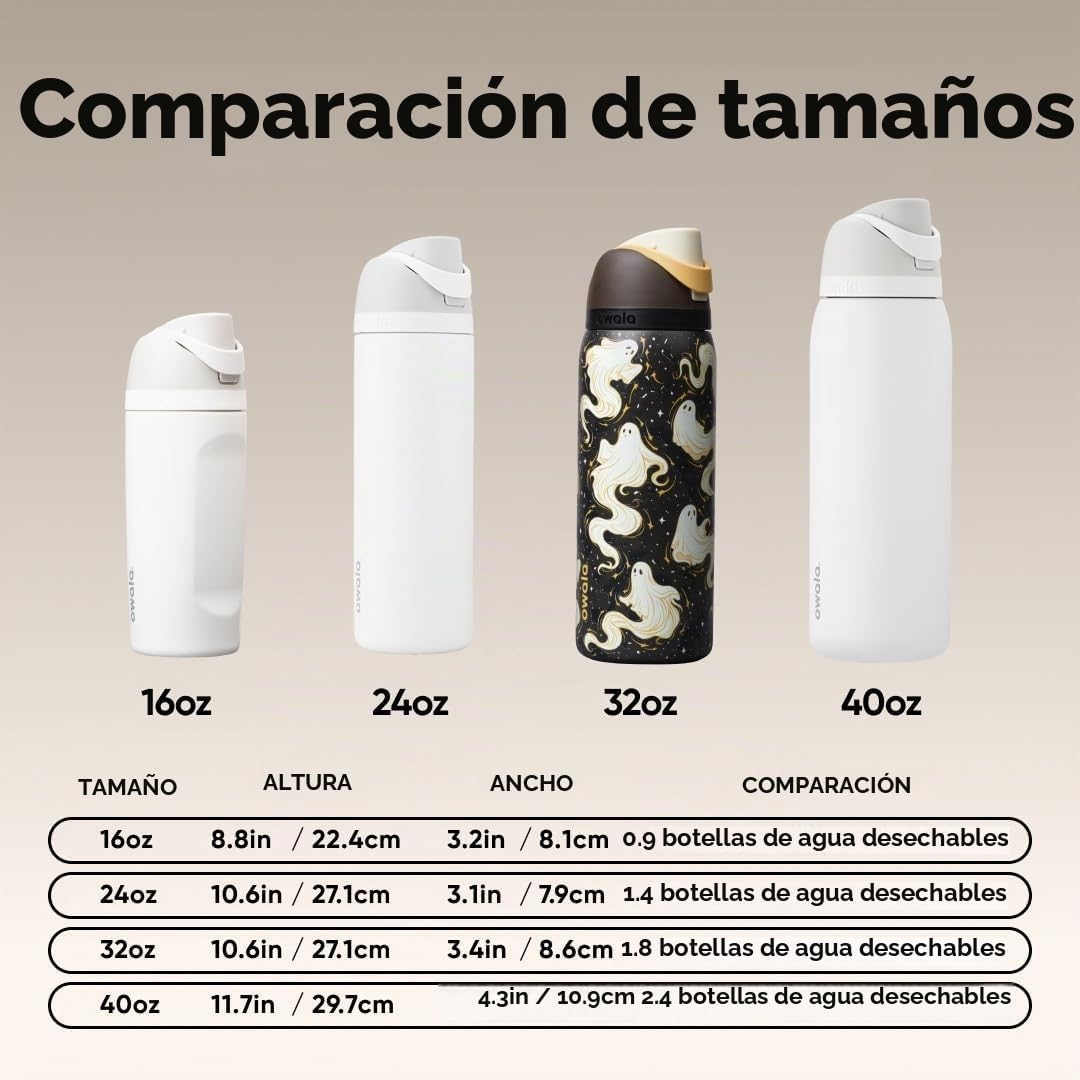 Owala FreeSip - Botella de agua de acero inoxidable de 32 onzas, re...