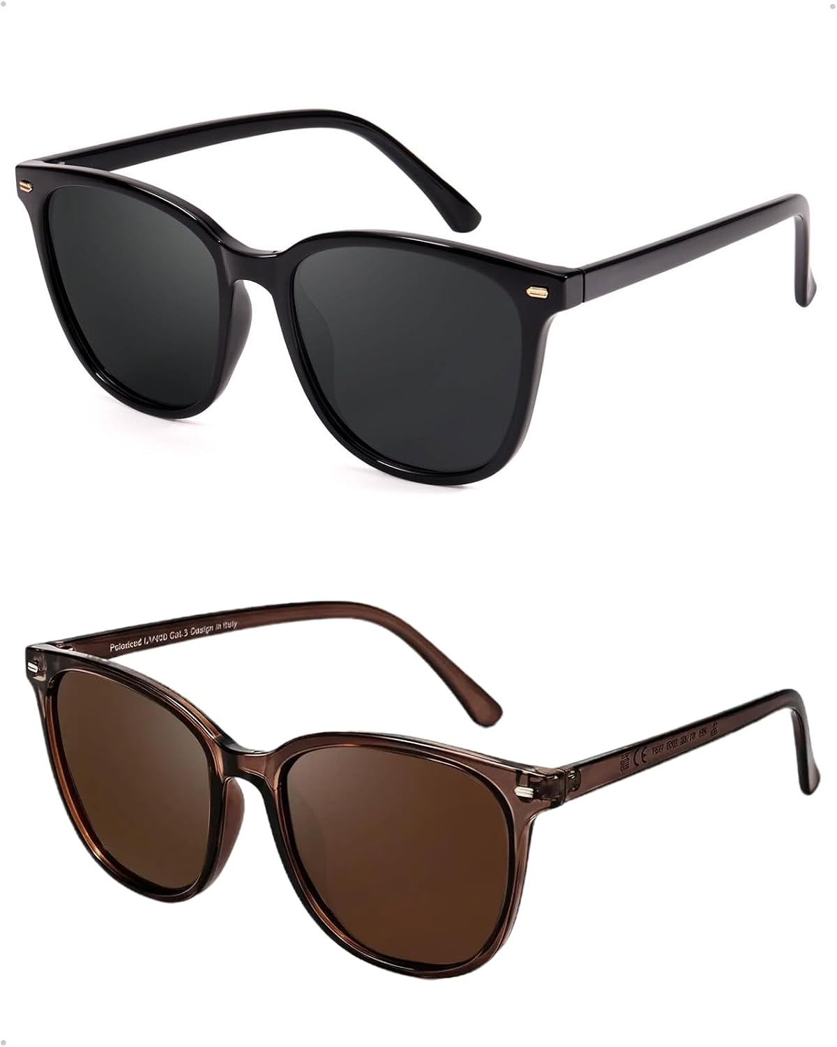 FIMILU 2 paquetes de gafas de sol para mujer, lentes polarizadas co...