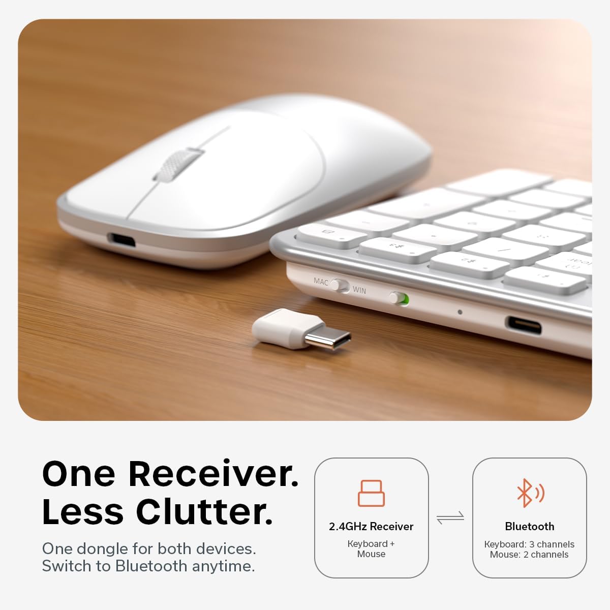 Satechi Slim CEX3 Combo de teclado y mouse inalámbricos, Bluetooth,...