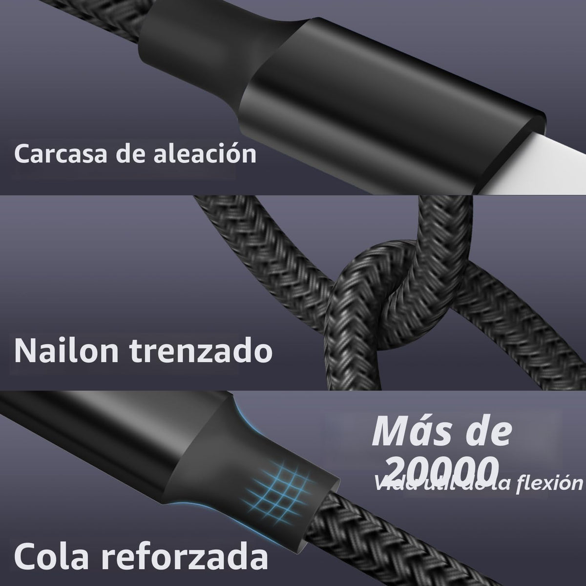 Cable de carga múltiple 4 en 1 con puerto tipo C dual para múltiple...