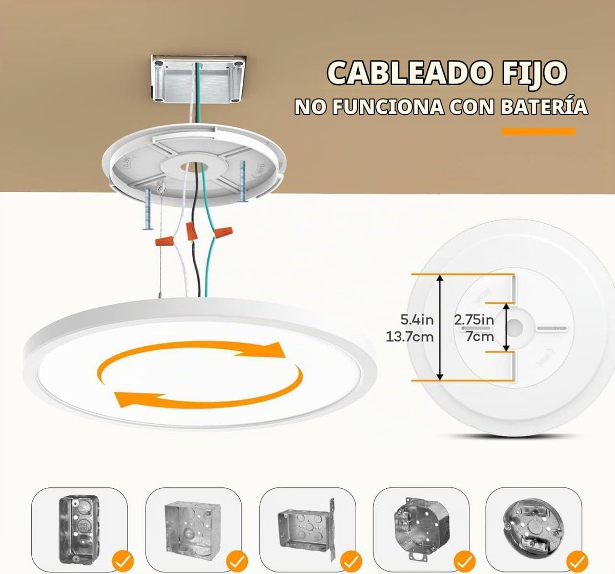 BLNAN Lámpara LED de techo empotrada con control remoto, 15.4 pulga...