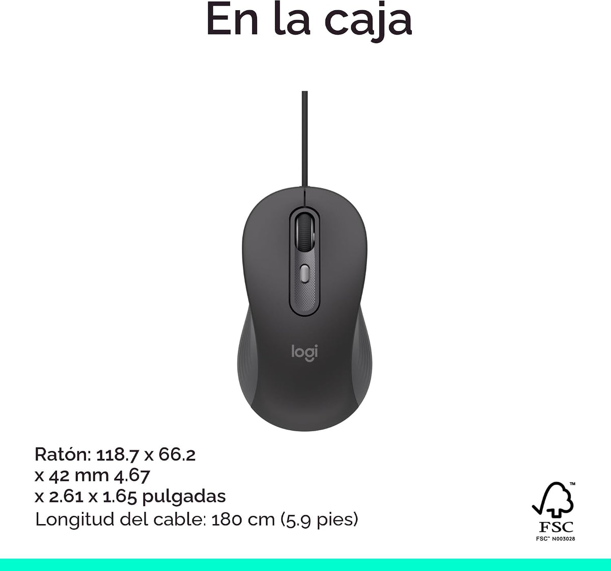 Logitech Signature Wired M520 L Ratón óptico para empresas - Grafit...